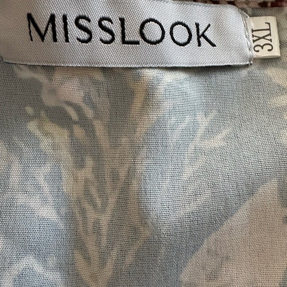 MISSLOOK Women's Colorful Floral V Neck Short Sleeve Blouse Size 3XL - Picture 7 of 8